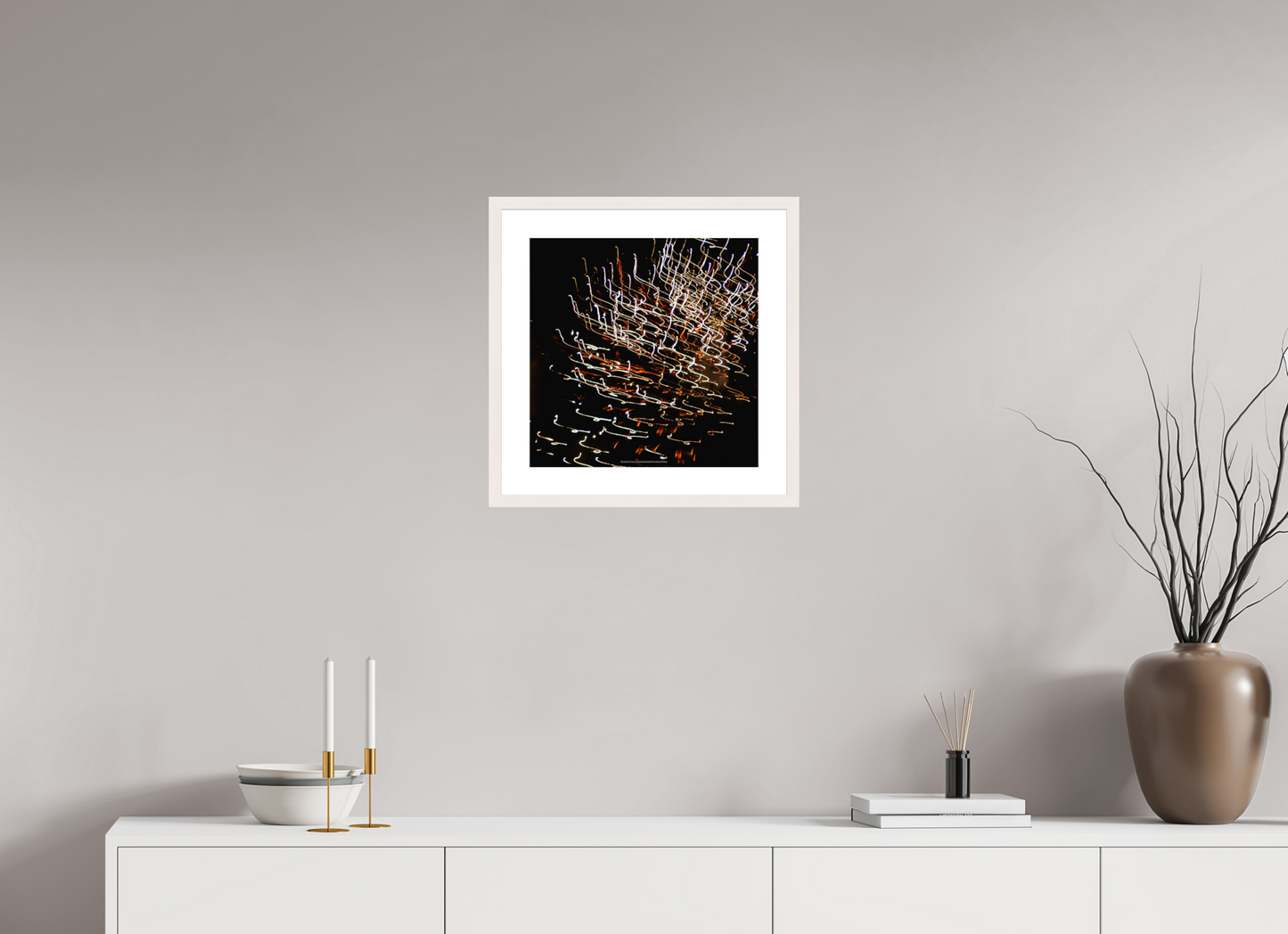 40 x 40 cm, Photo encadré bois érable blanc 20mm MiniPollock