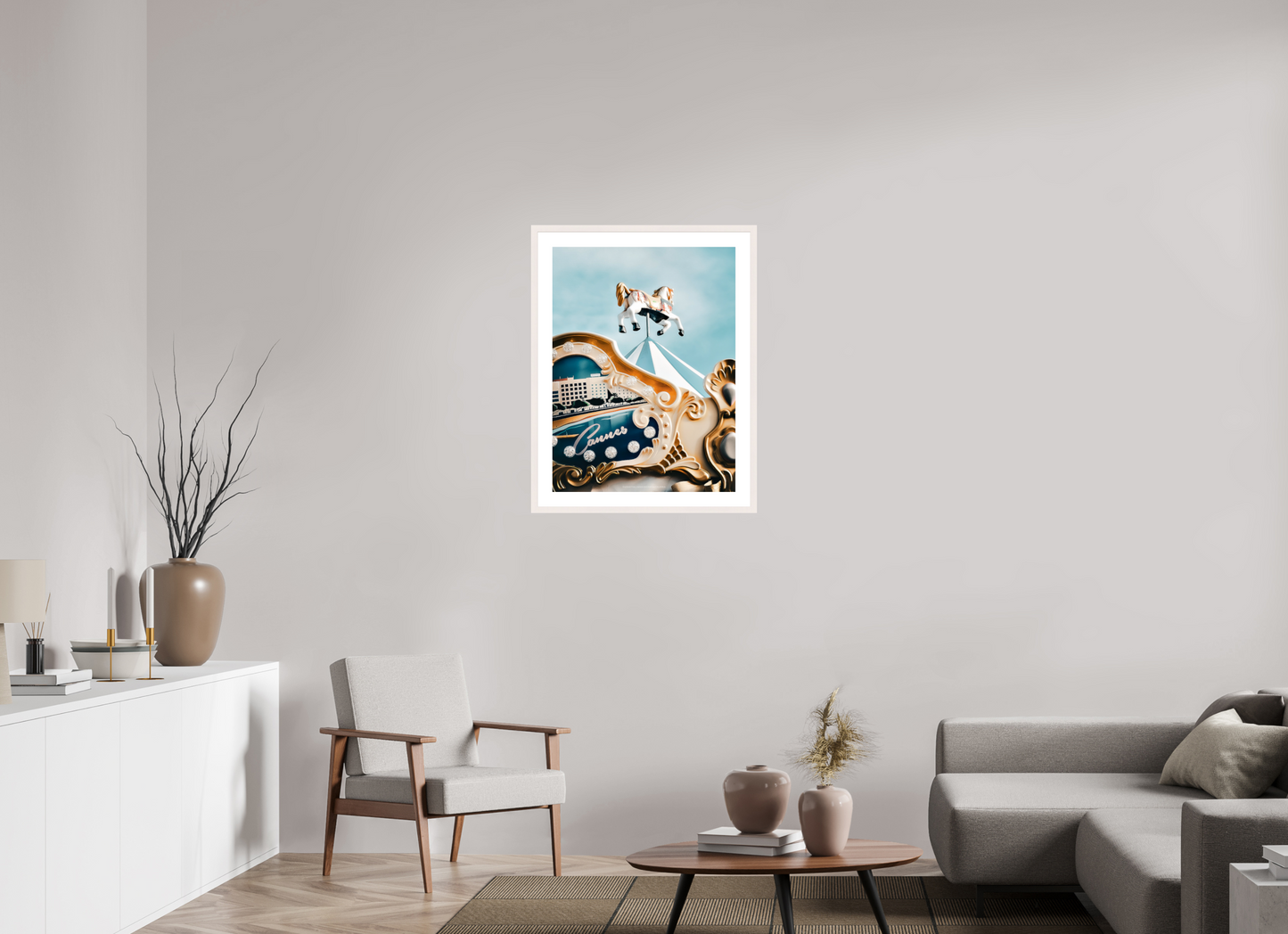 60 x 80 cm, Photo encadré bois érable blanc 20mm Carrousel