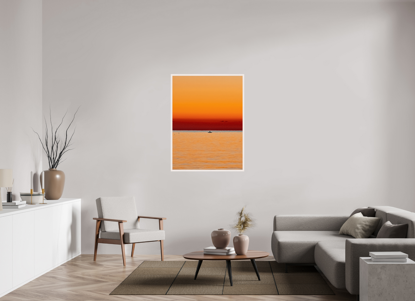 90 x 120 cm, Cadre galerie grand format Une aube presque orientale sur les Lérins