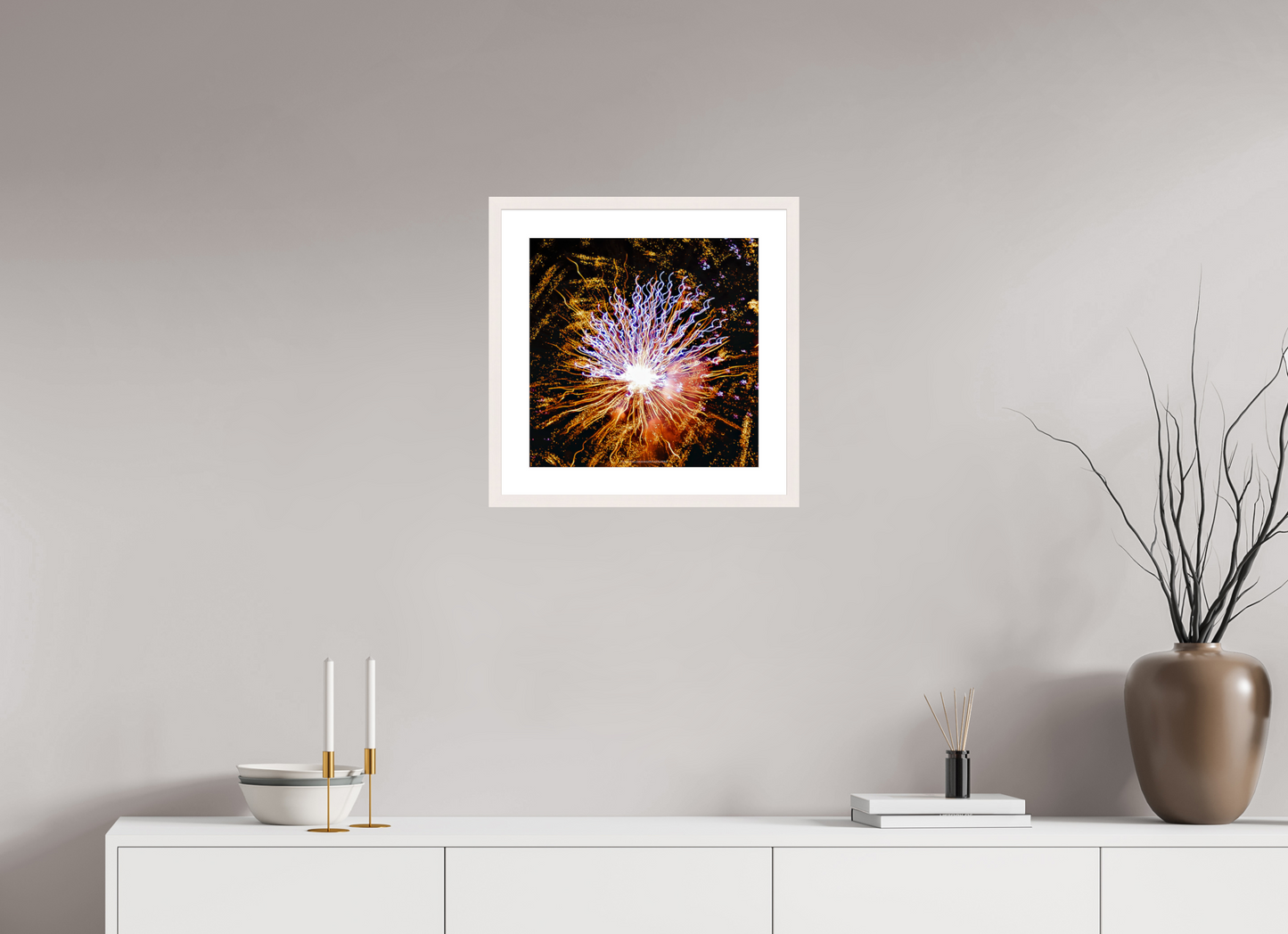 40 x 40 cm, Photo encadré bois érable blanc 20mm Radius