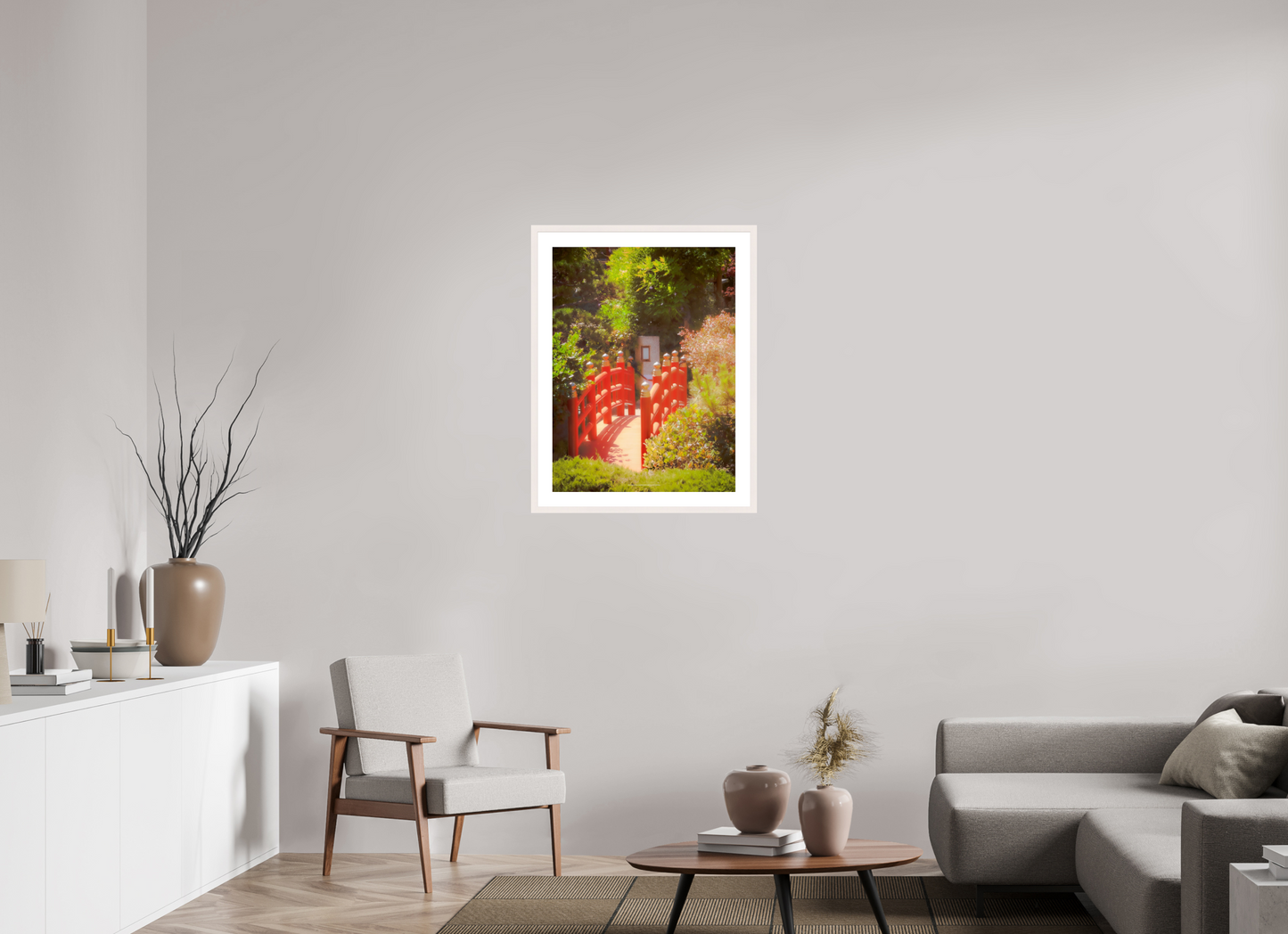 60 x 80 cm, Photo encadré bois érable blanc 20mm Instant zen