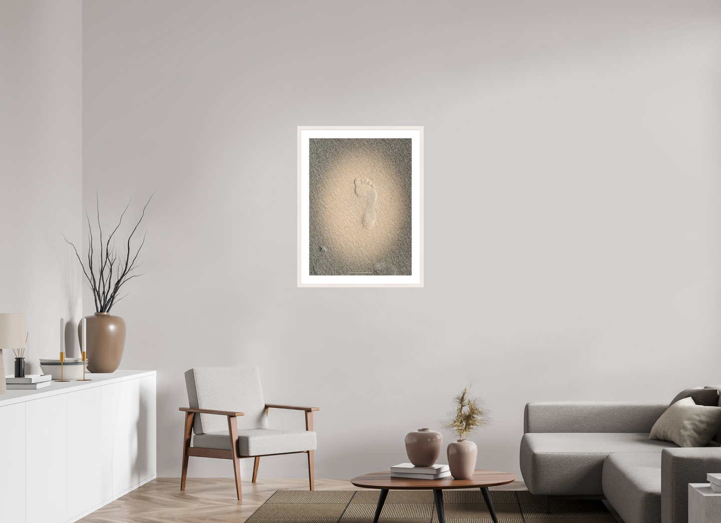 60 x 80 cm, Photo encadré bois érable blanc 20mm Moment Déposé