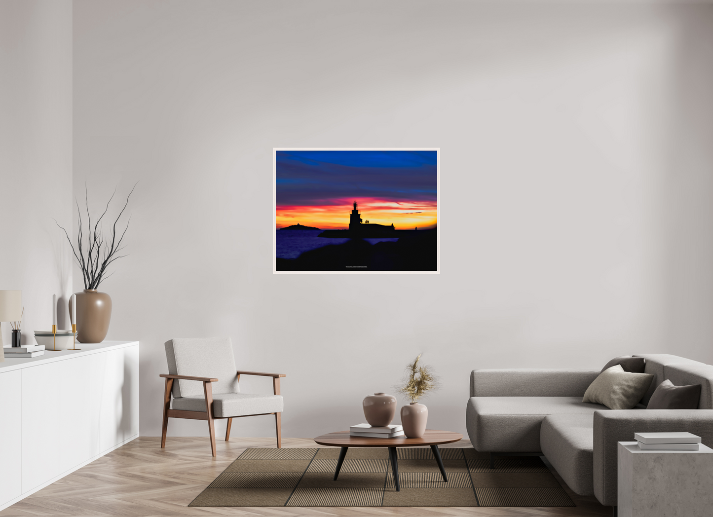 120 x 90 cm, Cadre galerie grand format L'heure basse sur Sanary -sur-mer