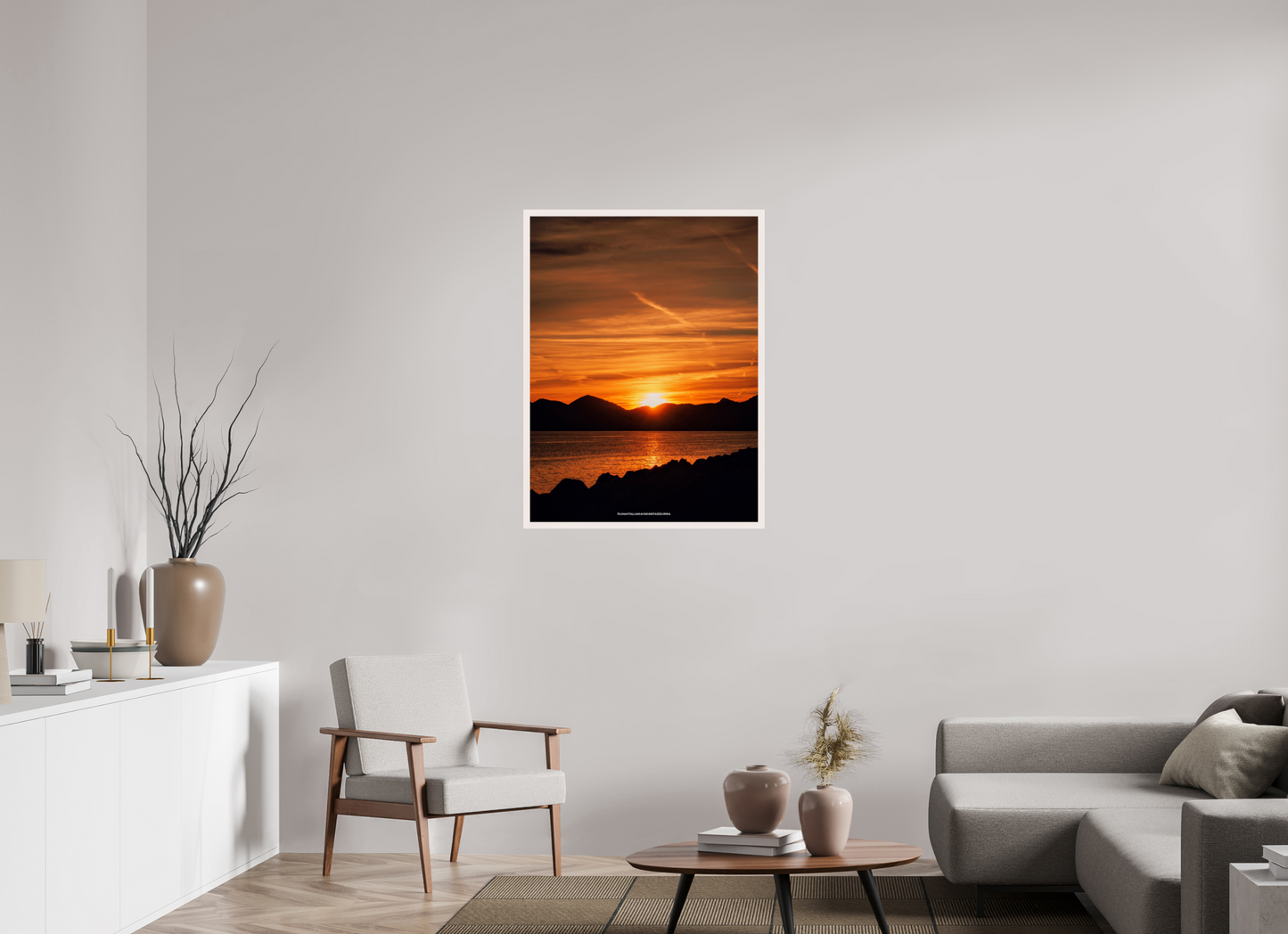 75 x 100 cm, Cadre galerie grand format L'Esterel habillée en orange
