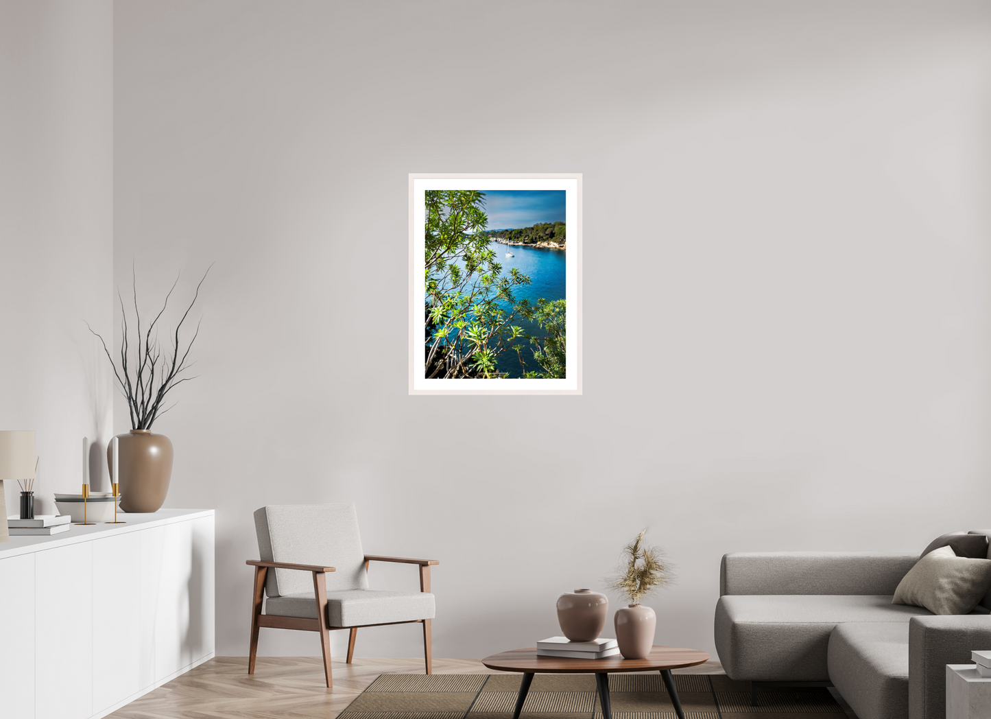 60 x 80 cm, Photo encadré bois érable blanc 20mm À travers