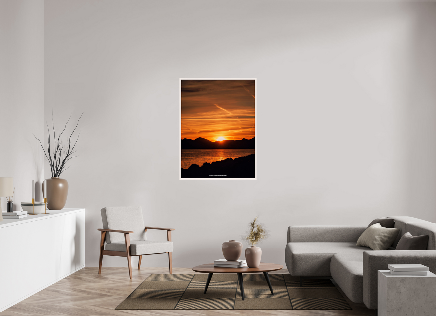 90 x 120 cm, Cadre galerie grand format L'Esterel habillée en orange