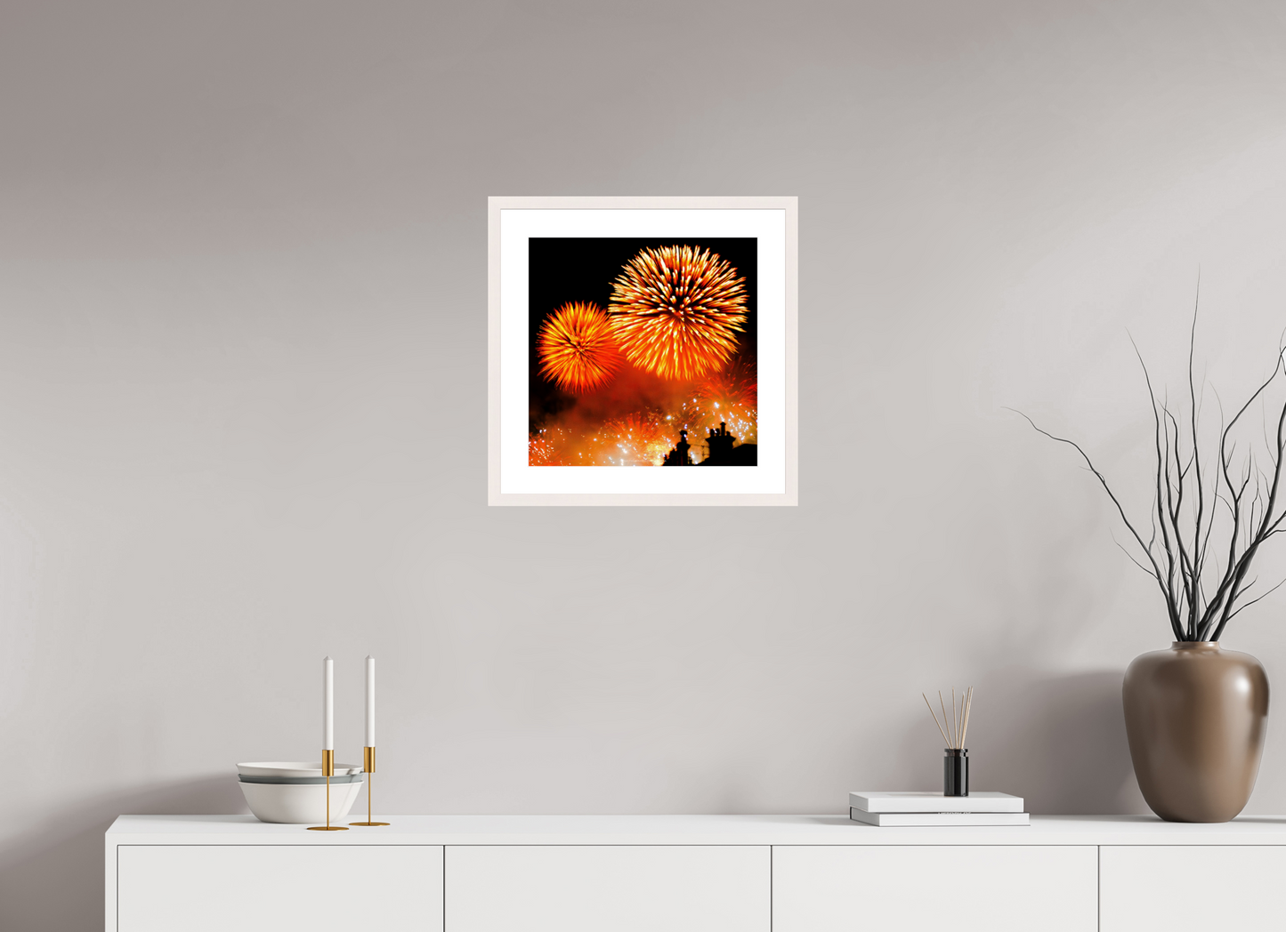 40 x 40 cm, Photo encadré bois érable blanc 20mm Depuis Saint Jean - OP n.2