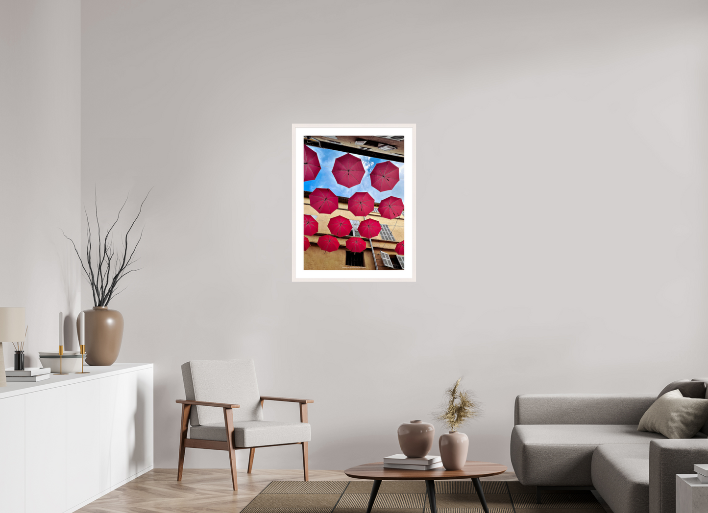 60 x 80 cm, Photo encadré bois érable blanc 20mm Les ruelles de Grasse