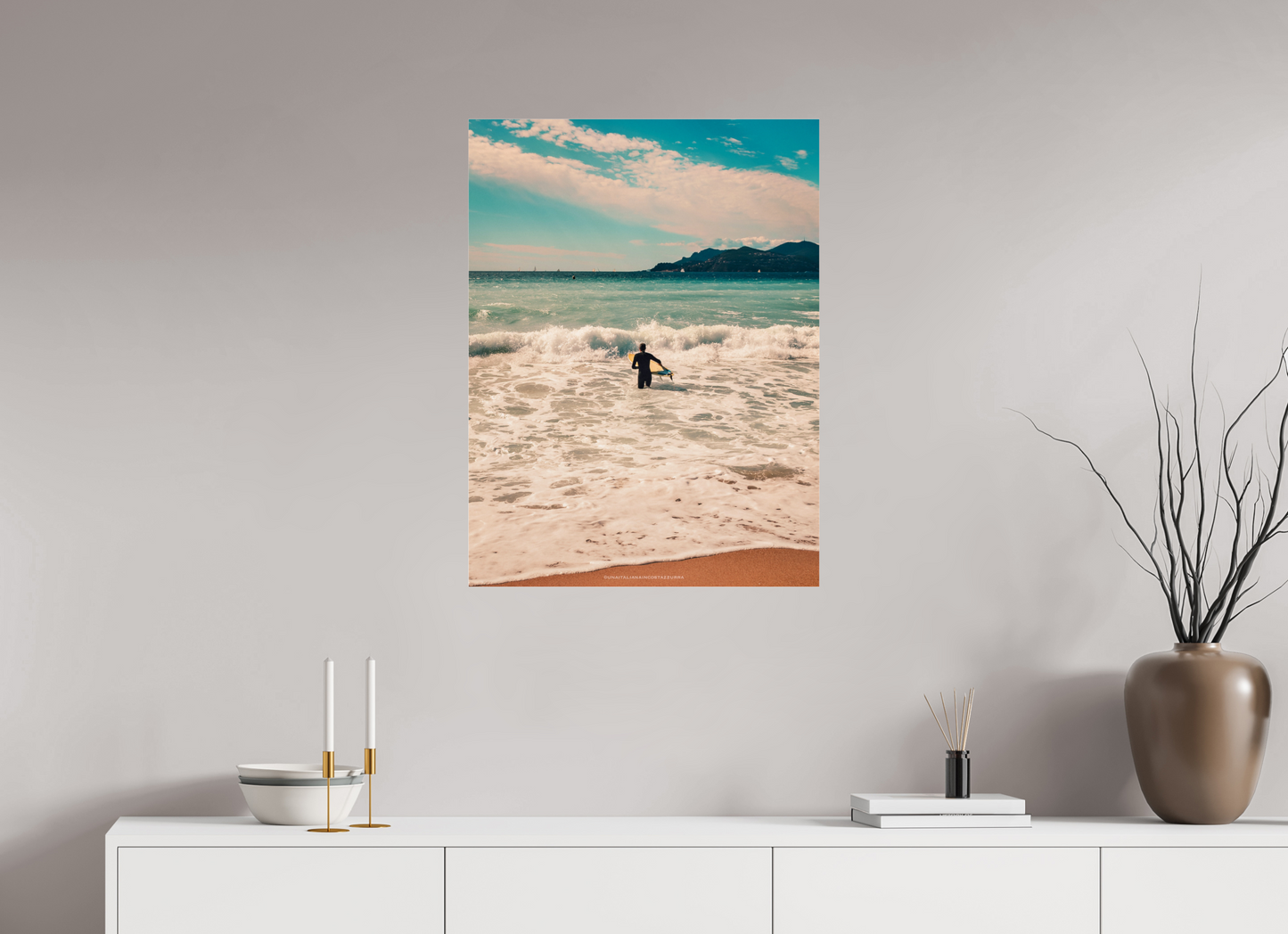 60 x 80 cm, Photo Print Under Acrylic Glass Surfeur à Cannes