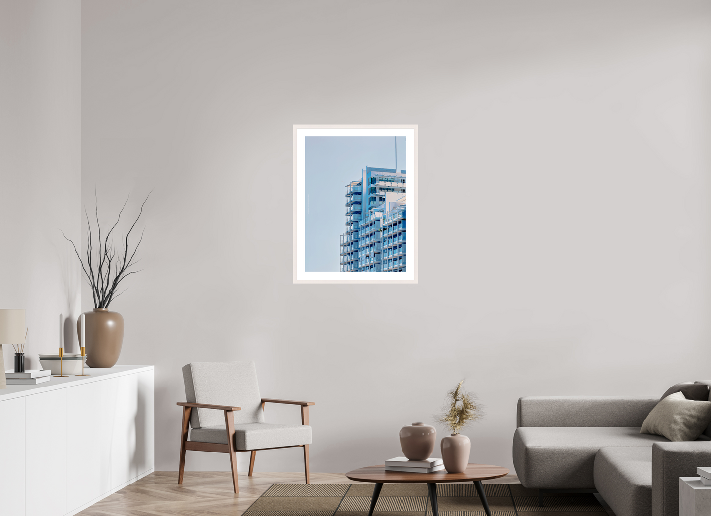 60 x 80 cm, Photo encadré bois érable blanc 20mm Trame