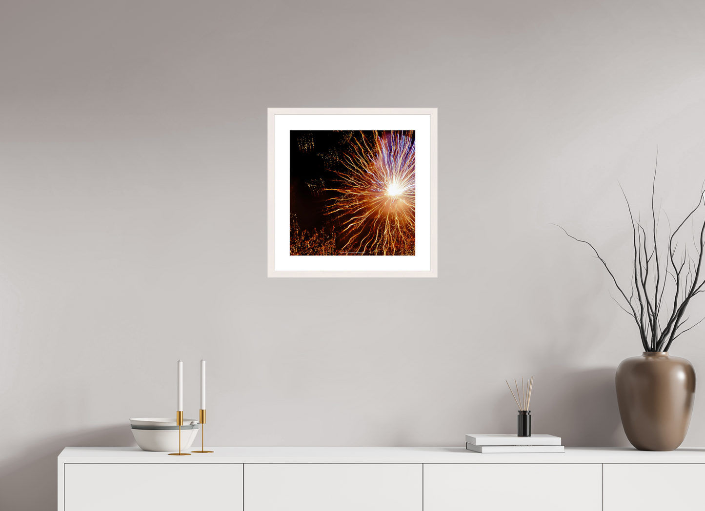 40 x 40 cm, Photo encadré bois érable blanc 20mm Radius