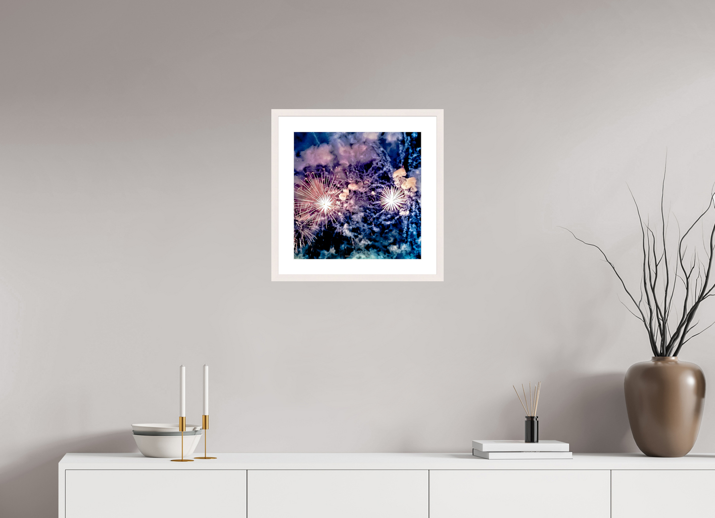 40 x 40 cm, Photo encadré bois érable blanc 20mm Desordre